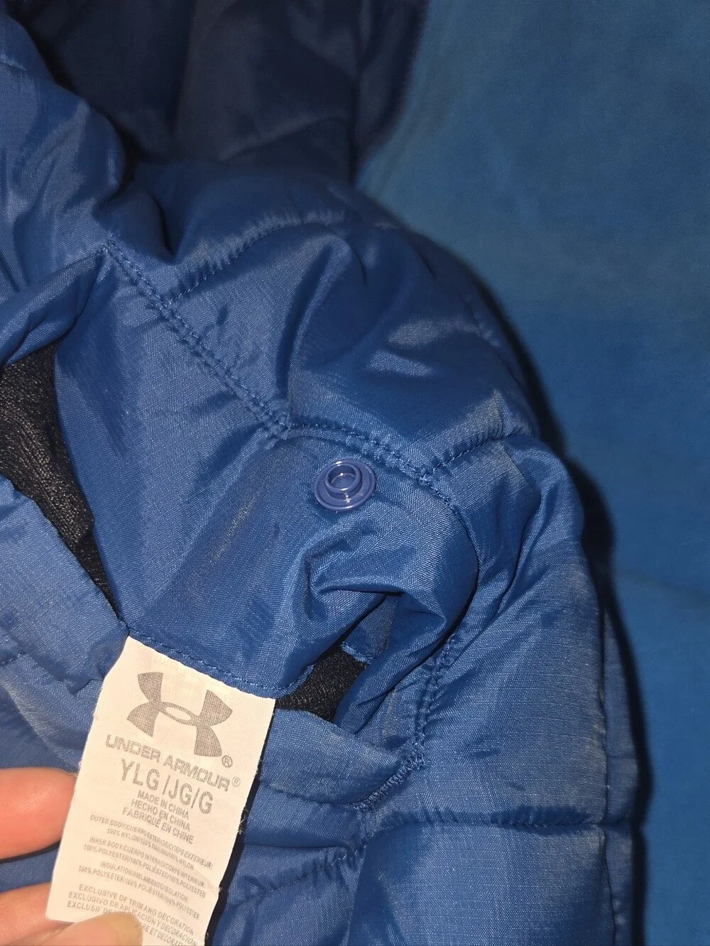 Under Armour Kids Blue Hooded Quilted Puffer Jacket